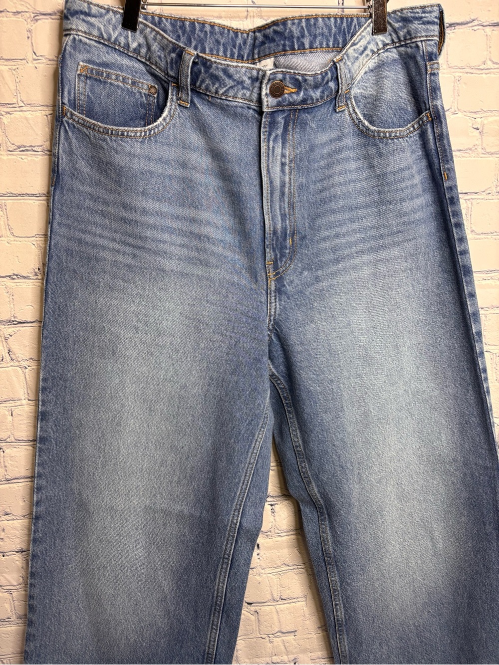 & Denim Wide Leg High Waist Boho Preppy Casual Classic Minimalist Jeans 14 - Picture 3 of 12